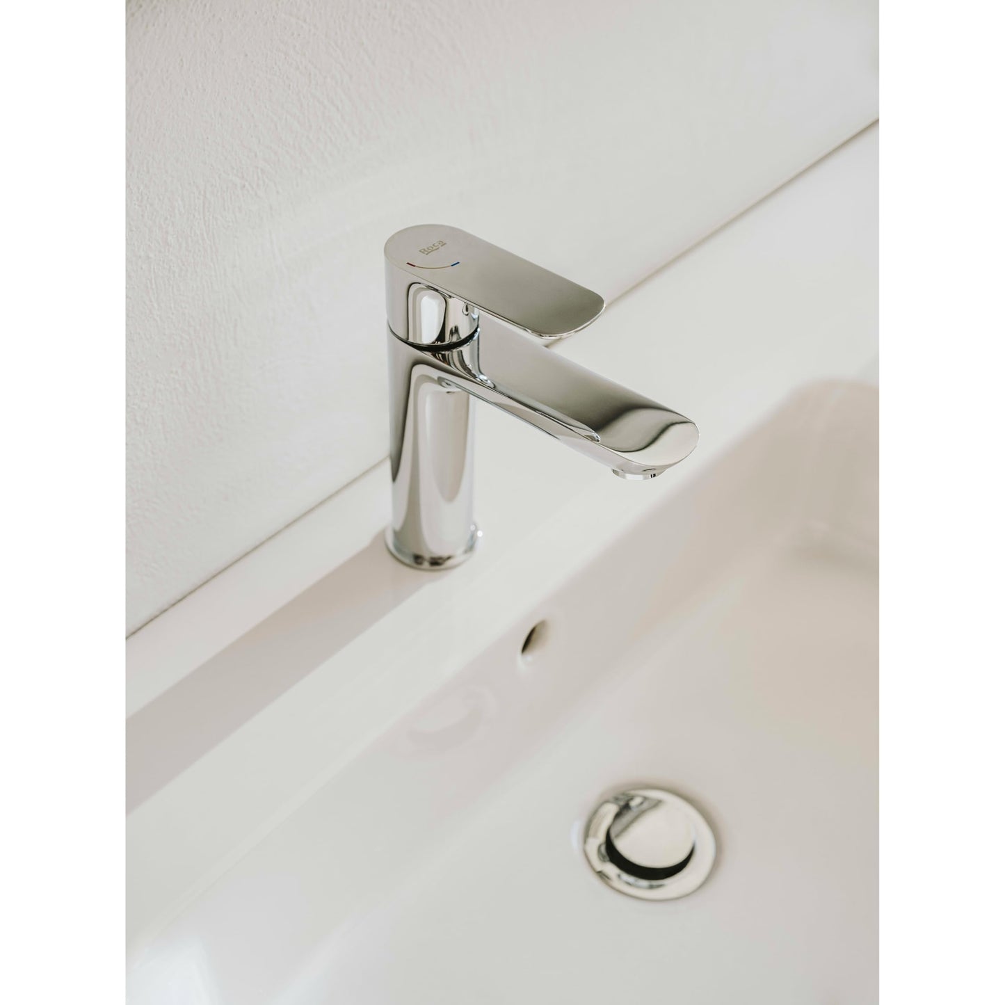 Roca Cala - A5A326EC00 - Grifo de lavabo cuerpo liso, Cold Start, Cromado
