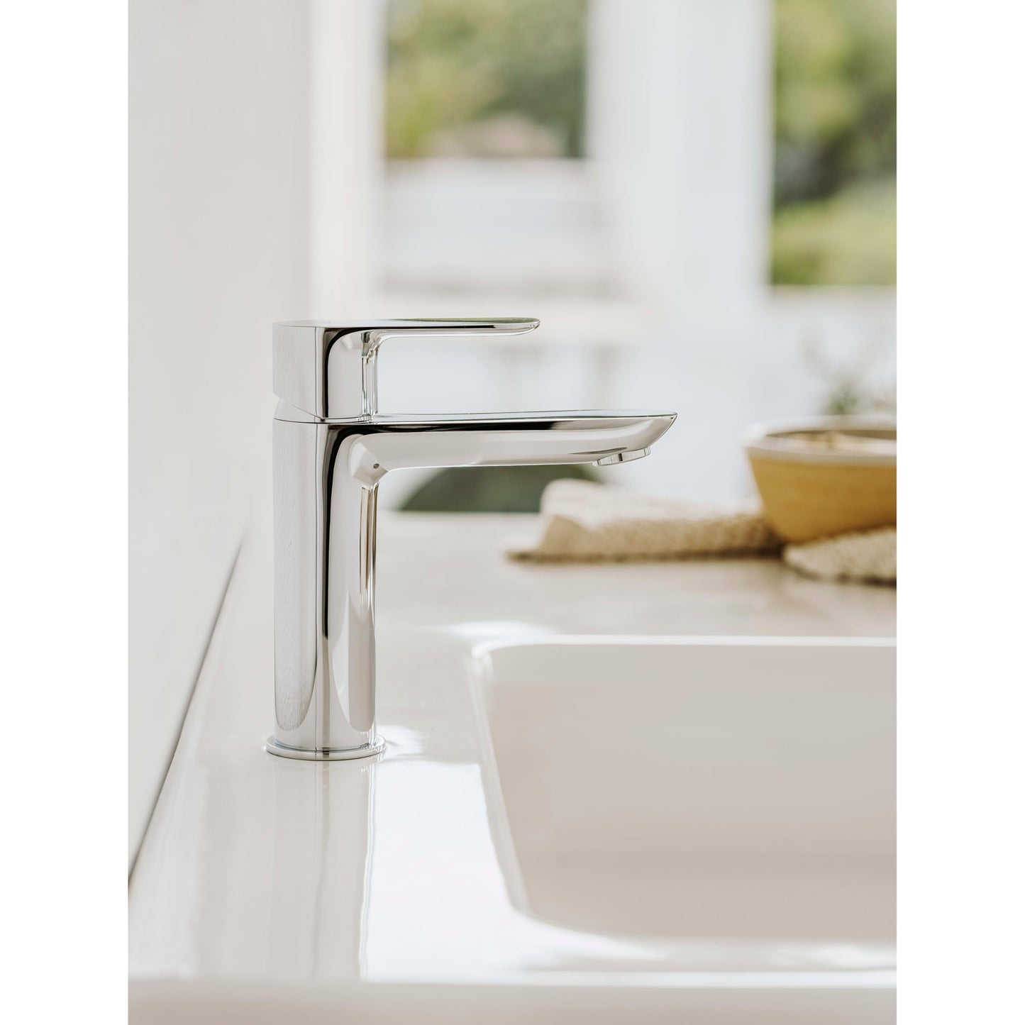 Roca Cala - A5A326EC00 - Grifo de lavabo cuerpo liso, Cold Start, Cromado