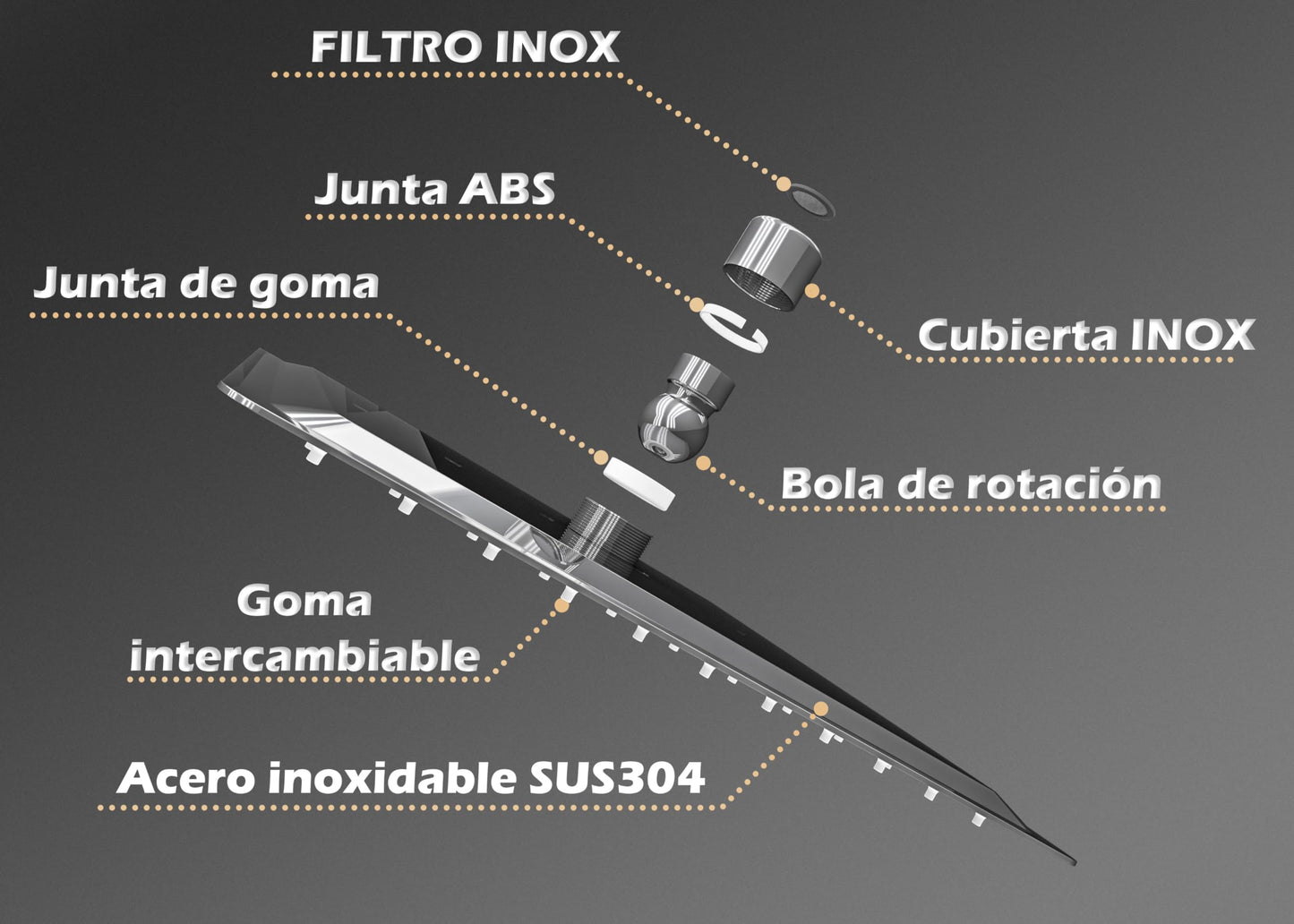 VALAZ Rociador de ducha 20cm acero inoxidable SUS304 cuadrado cromado estándar G1/2 inclinable efecto lluvia tetinas de silicona fácil limpieza antical alta y baja presión cabezal