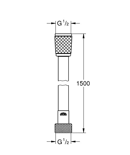 Grohe VitalioFlex Trend QuickFix - Flexo de ducha, 1500mm, cromo, ref 28741002