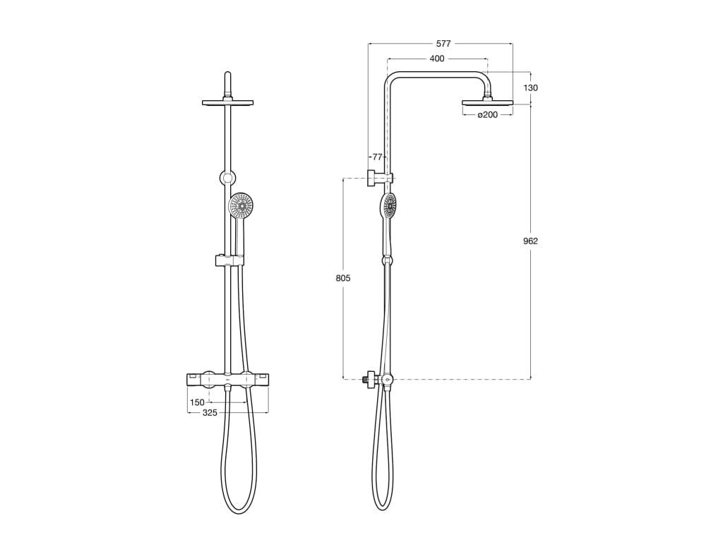 Roca A5A9F18C00 - Columna de ducha termostática Victoria BASIC, Version Nueva, Cromo