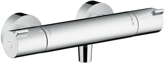 hansgrohe Ecostat 1001 CL - termostato para ducha visto , grifo ducha con botón de seguridad (SafetyStop) a 40 °C, termostato , mezclador para 1 función, cromo, 13211000