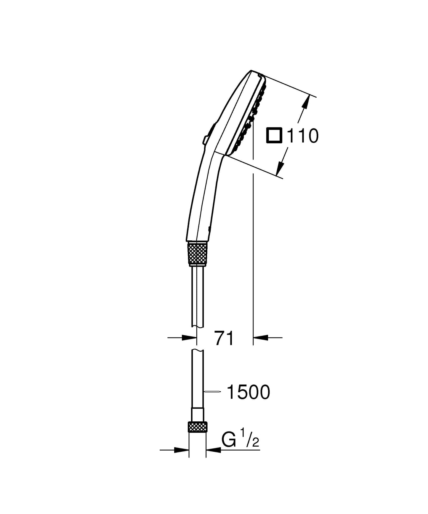 GROHE Vitalio Comfort 110 II Set de teleducha 2 tipos de chorro (lluvia, chorro), Cromo 26973001