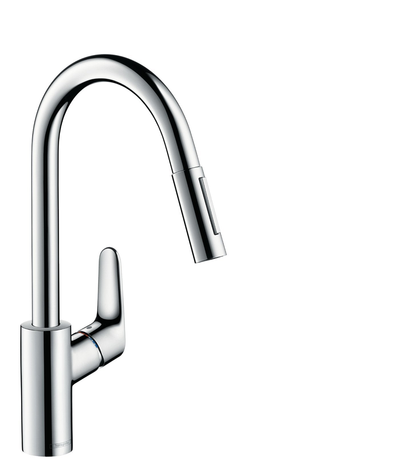 hansgrohe Focus M41 - grifo de cocina con ducha extraíble, 2 tipos de chorro, mezclador monomando cocina 240 mm, grifo cocina fregadero con caño giratorio, cromo, 31815000