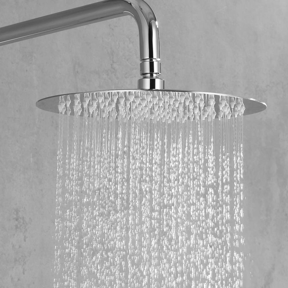 Ibergrif M20293 Rociador para Ducha Redondo, Alcachofa de Ducha de Acero Inoxidable, Plata, Diámetro de 20 cm