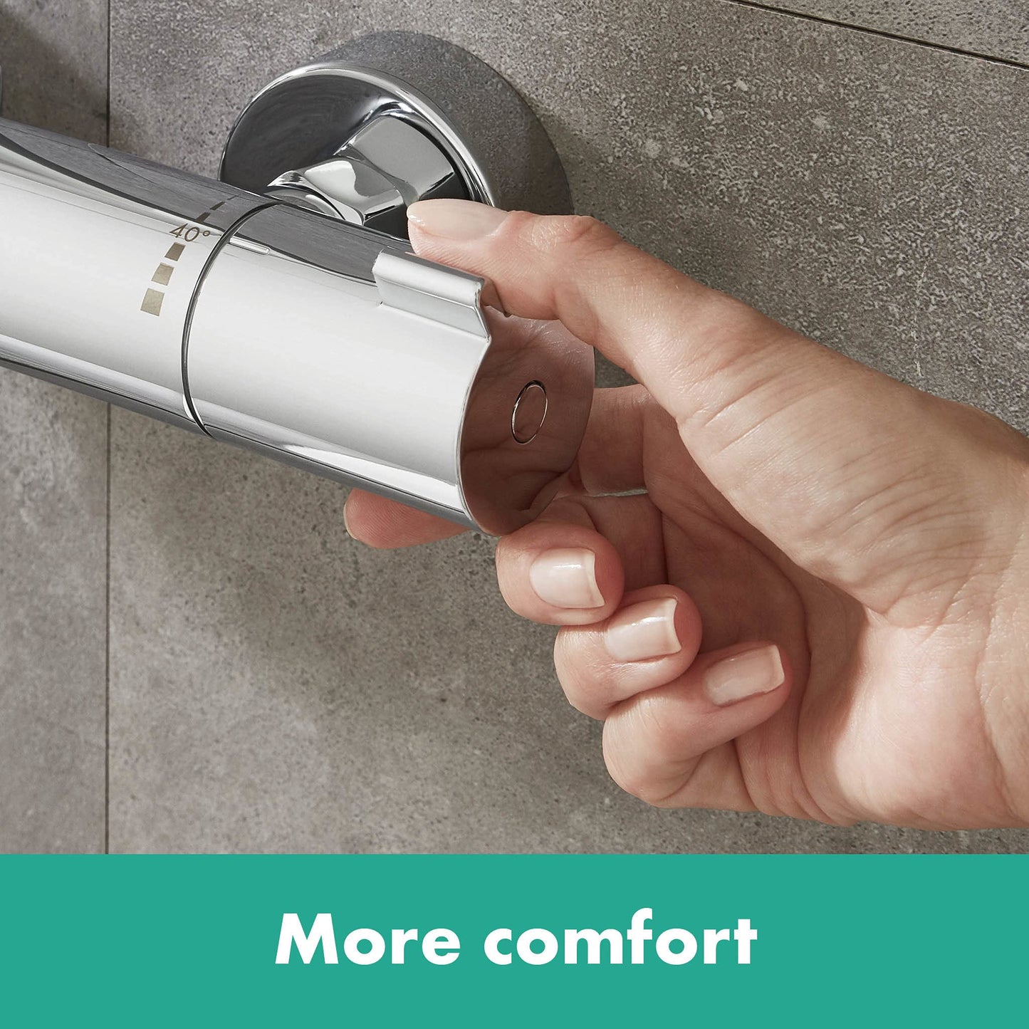 hansgrohe Ecostat 1001 CL - termostato para ducha visto , grifo ducha con botón de seguridad (SafetyStop) a 40 °C, termostato , mezclador para 1 función, cromo, 13211000