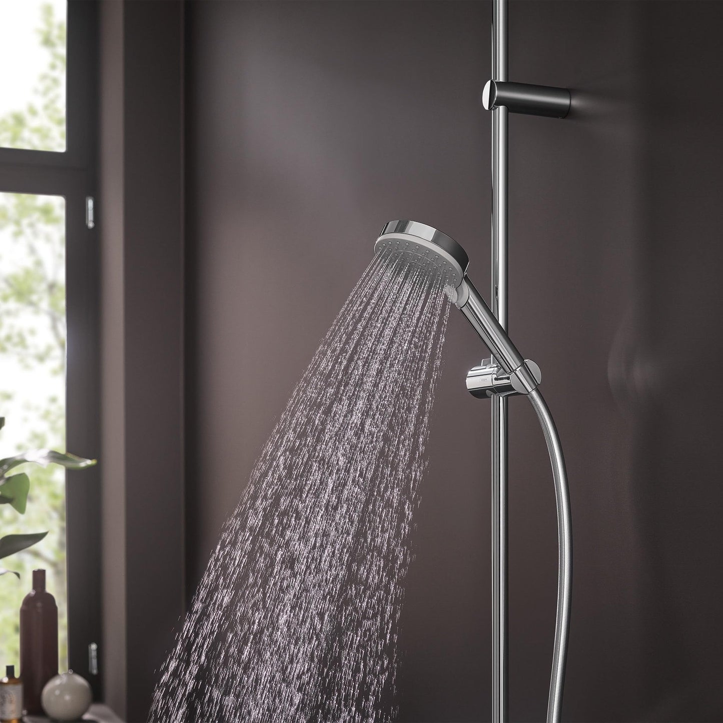 hansgrohe Vernis Blend - ducha de mano, alcachofa de ducha con 2 tipos de chorro, cabezal de ducha redondo (⌀ 100 mm), con sistema antical, cromo, 26270000