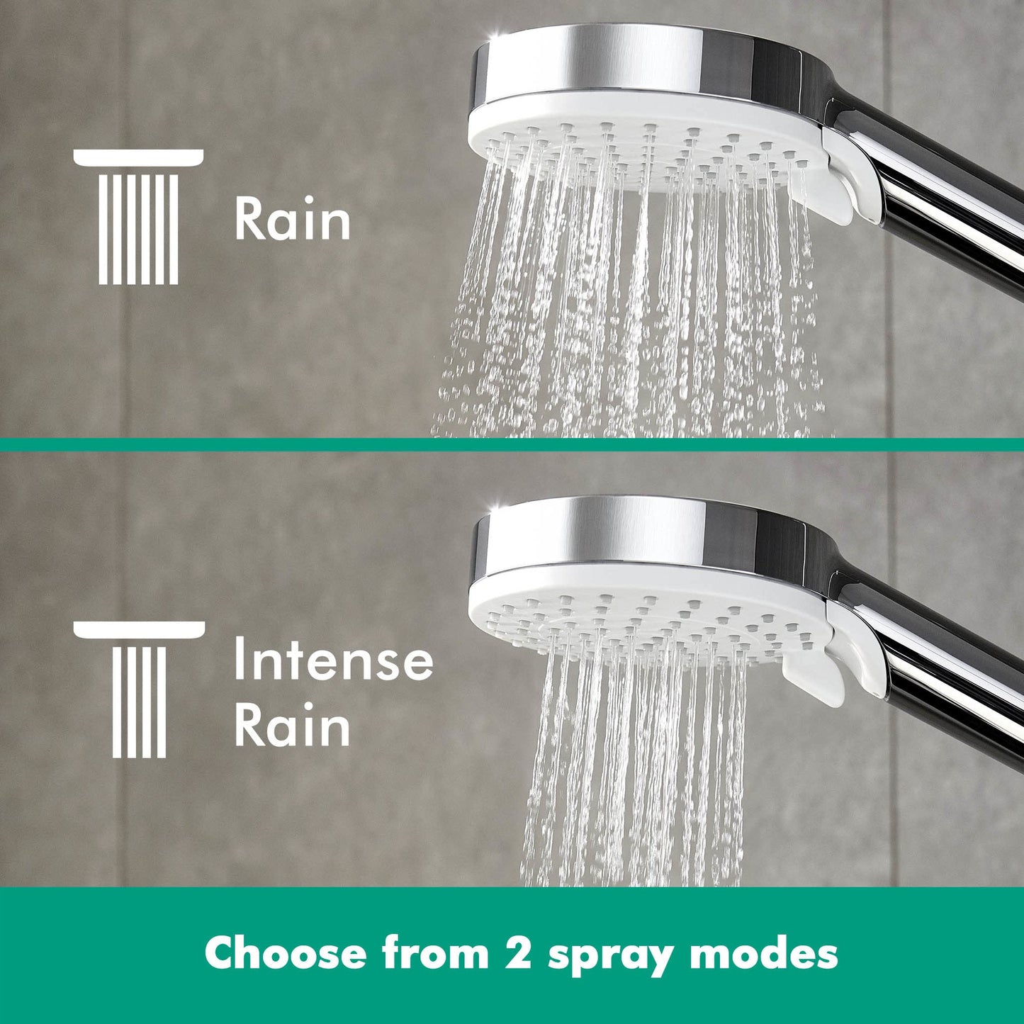 hansgrohe Crometta S - sistema de ducha con termostato, ducha lluvia (240 mm) con grifo, ducha de mano (2 tipos de chorro), flexo, barra, ducha fija redondo (1 tipo de chorro), cromo, 27267000